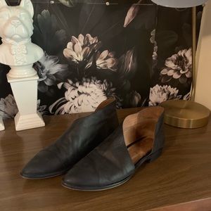 Black Leather Free People Royale Flats
